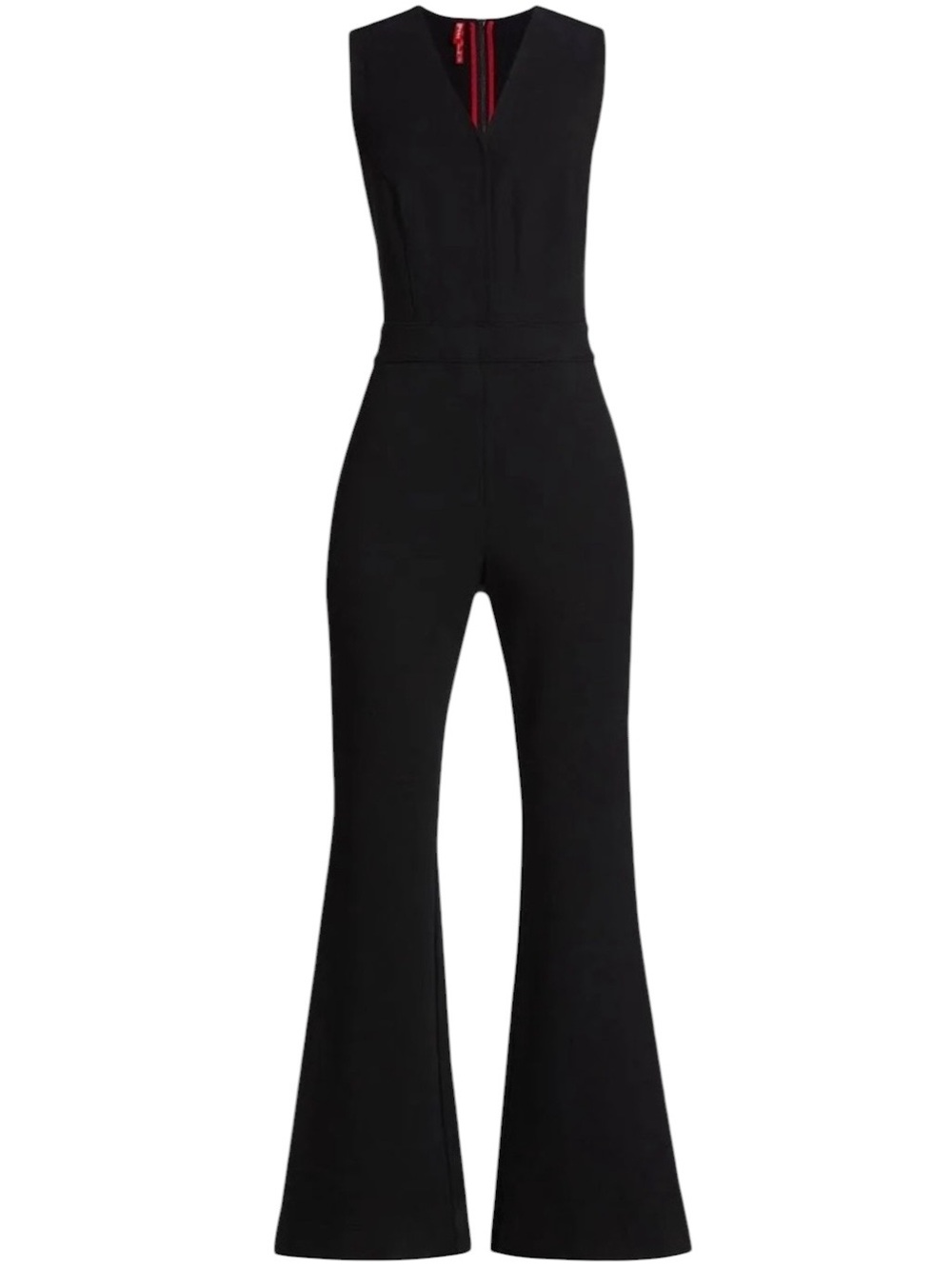 Spanx Perfect Fit Jumpsuit Black 2X Sleeveless Wide Flare Leg Ponte 20383R